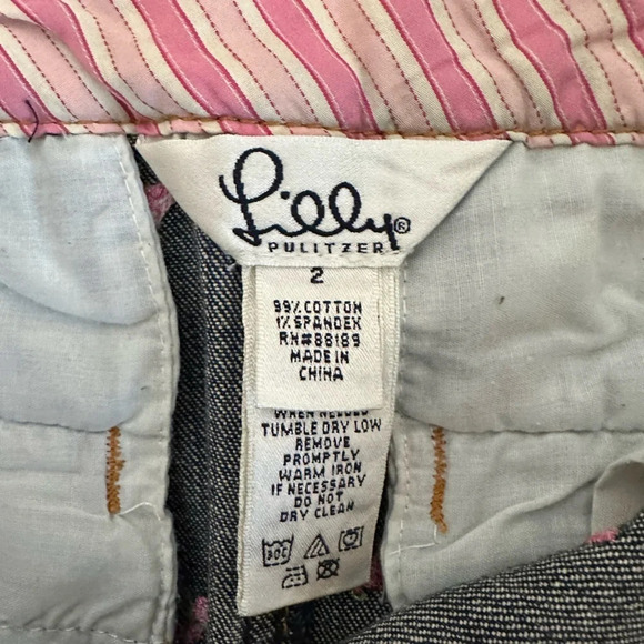 Lilly Pulitzer Vintage Jean Skirt with Pink Whales Size 2 - Picture 4 of 5